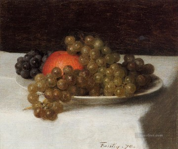 静物 Painting - リンゴとブドウ アンリ・ファンタン・ラトゥールの静物画